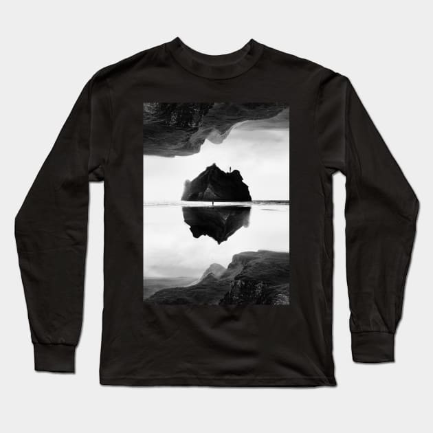 Black and White Isolation Island Long Sleeve T-Shirt by stohitro